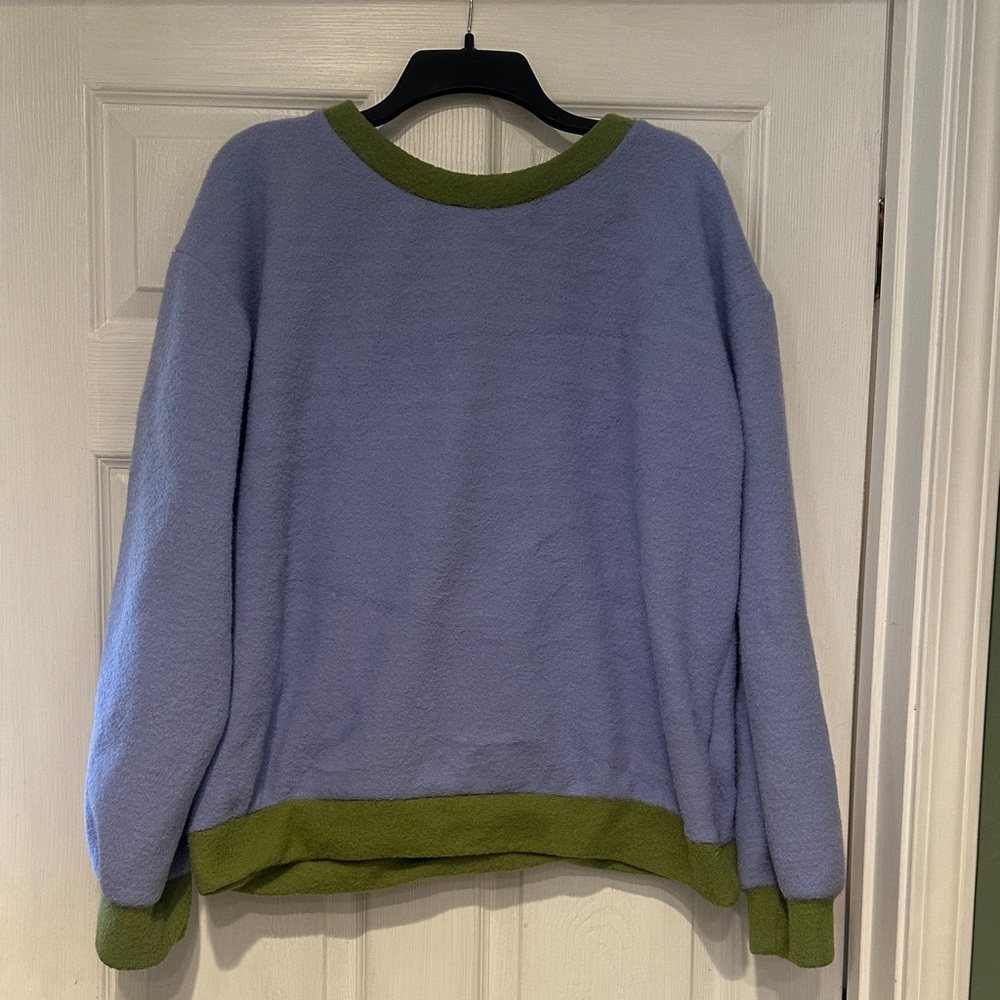 Anthropologie Maeve Cozy Ringer Fuzzy Sweatshirt